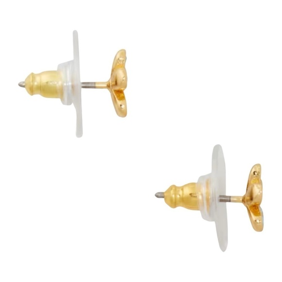 KATE SPADE • Gold Gleaming Gardenia Aquamarine Flower Earrings - Picture 2 of 5